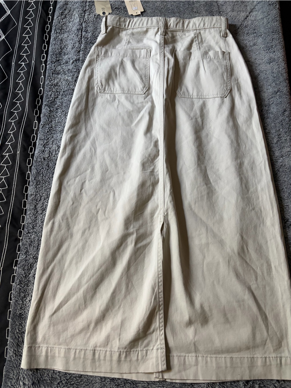 St. John's Bay Cream High-Waist Long A-Line Skirt - Picture 5 of 8